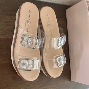 Clear Platform Sandals Surfs Up